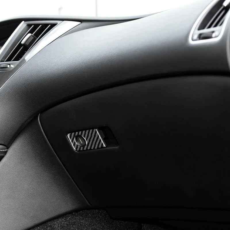 Load image into Gallery viewer, Infiniti Q50/Q60 (2013-2023) Carbon Fiber Co-Pilot Glove Box Handle Trim - FSPE
