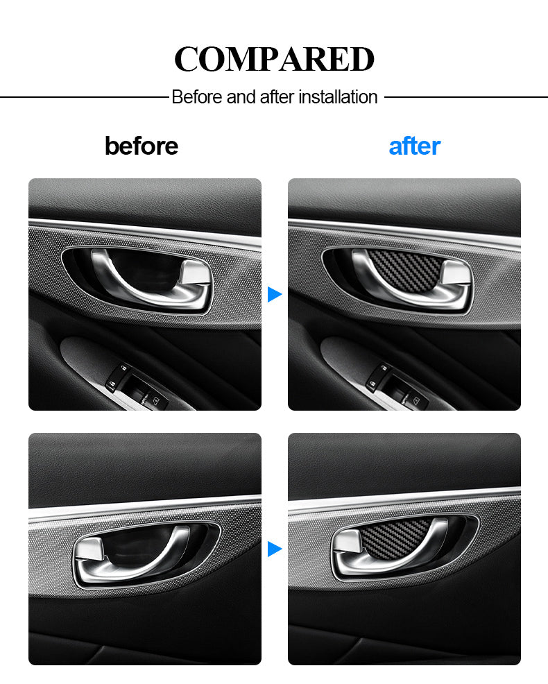 Load image into Gallery viewer, Infiniti Q50/Q60 (2013-2023) Carbon Fiber Inner Bowl Door Handle Trims - FSPE