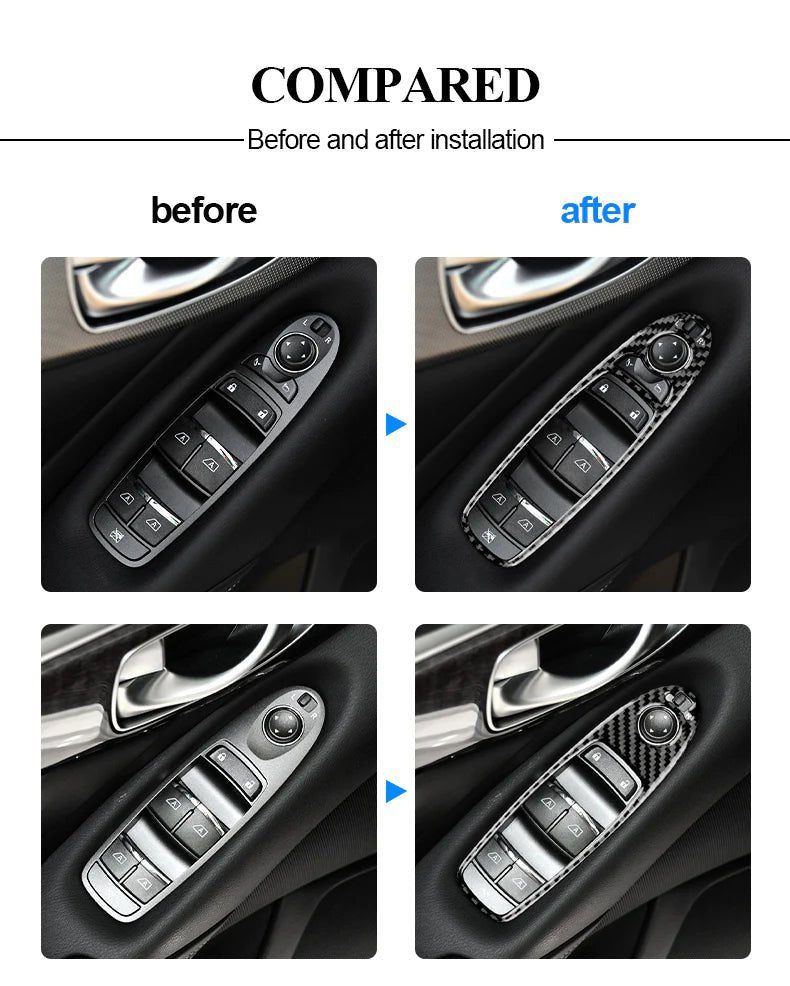 Load image into Gallery viewer, Infiniti Q50/Q60 (2013-2023) Carbon Fiber Window Switch Button Trim - FSPE