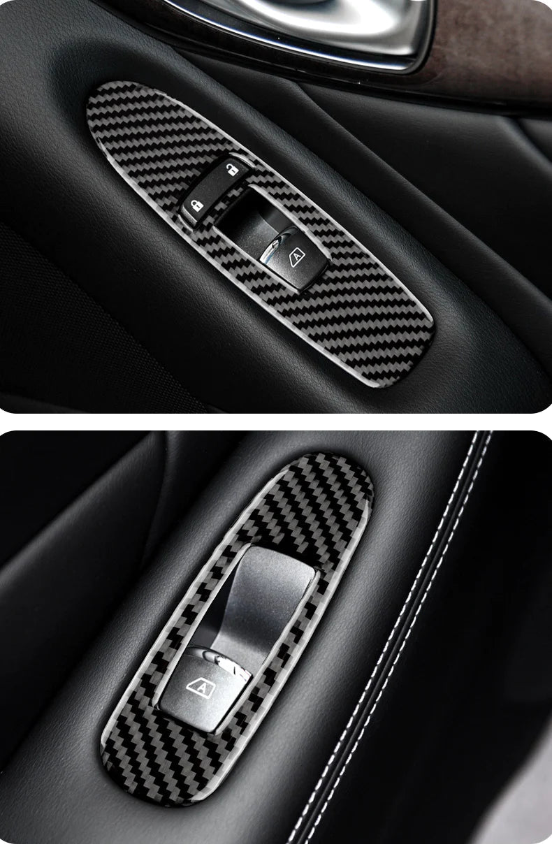 Load image into Gallery viewer, Infiniti Q50/Q60 (2013-2023) Carbon Fiber Window Switch Button Trim - FSPE