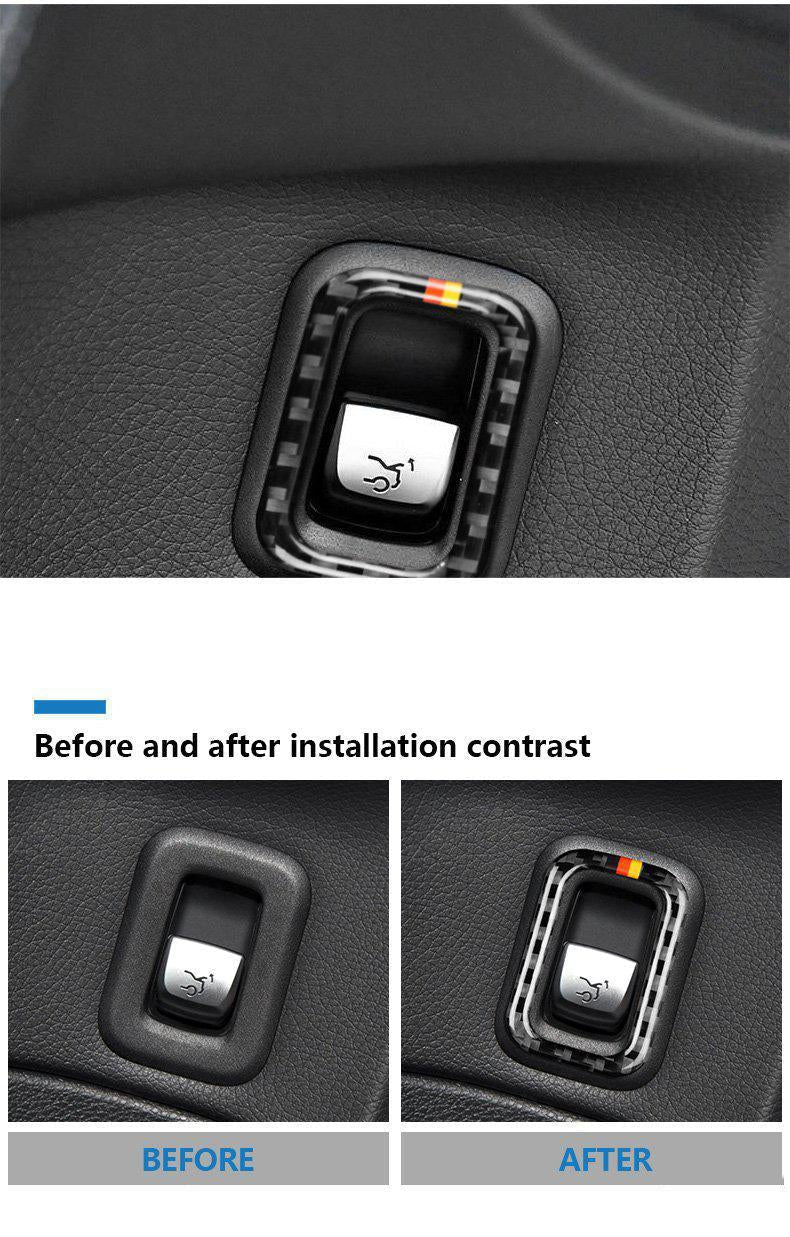 Load image into Gallery viewer, Mercedes Benz C Class "205 C180 C200 C300 GLC" Carbon Fiber Trunk Switch Trim Overlay - FSPE
