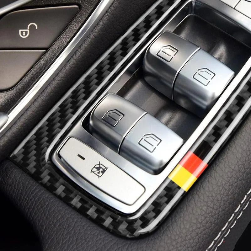 Load image into Gallery viewer, Mercedes Benz C Class "W205 GLC Class" Carbon Fiber Window Control Trim Kit - FSPE