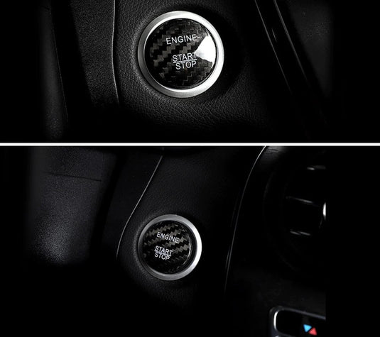 Mercedes Benz Carbon Fiber Engine Start Button Cover - FSPE