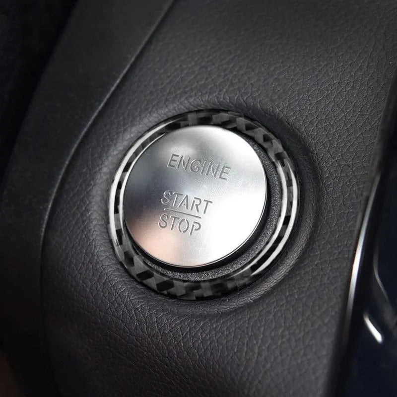 Load image into Gallery viewer, Mercedes Benz Carbon Fiber Start/Stop Ring Trim - FSPE