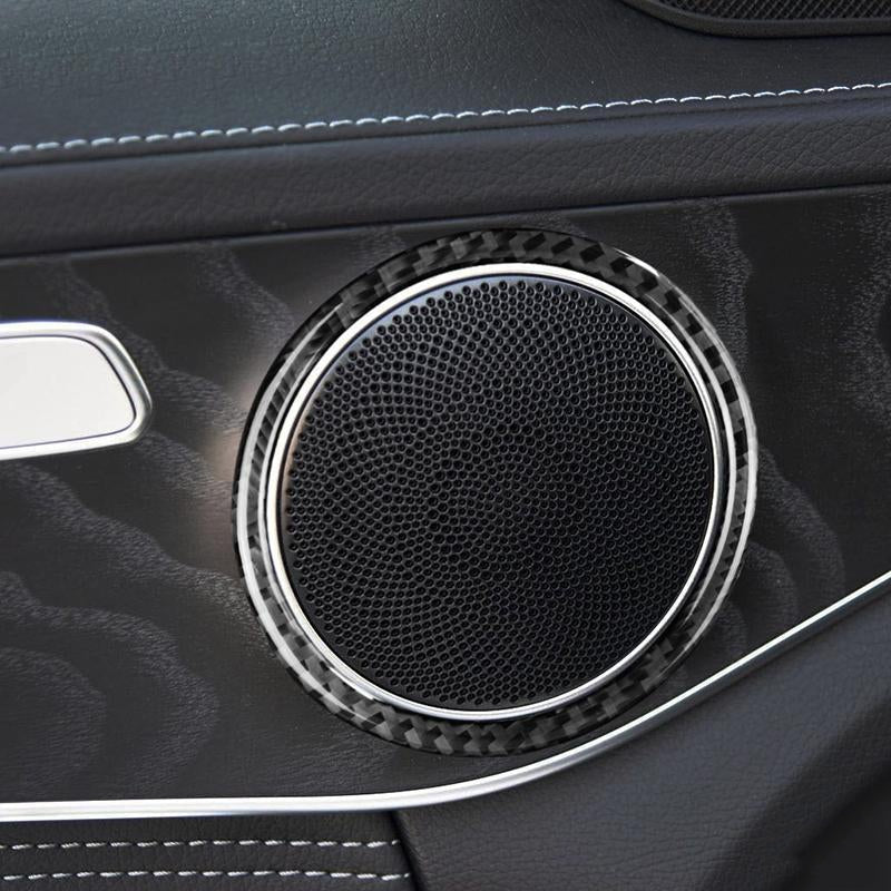 Load image into Gallery viewer, Mercedes Benz Mercedes Benz "W205 C Class C180 C200 C300 GLC" Carbon Fiber Speaker Trim Overlay - FSPE