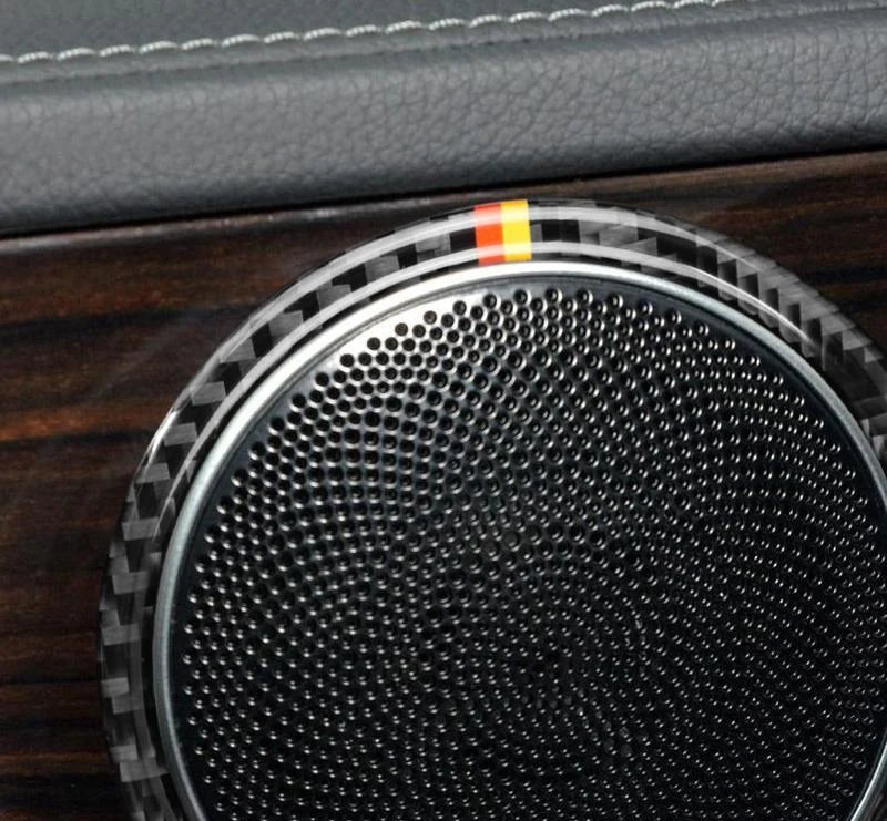 Load image into Gallery viewer, Mercedes Benz Mercedes Benz "W205 C Class C180 C200 C300 GLC" Carbon Fiber Speaker Trim Overlay - FSPE