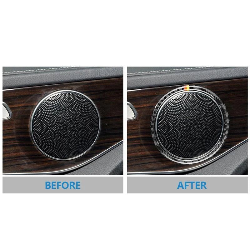 Load image into Gallery viewer, Mercedes Benz Mercedes Benz "W205 C Class C180 C200 C300 GLC" Carbon Fiber Speaker Trim Overlay - FSPE