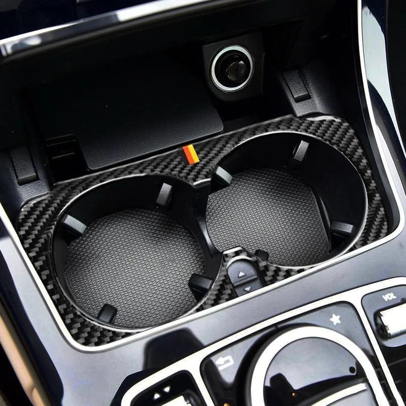 Load image into Gallery viewer, Mercedes Benz "W205 C Class C180 C200 C300 GLC" Carbon Fiber Interior Cup Holder Frame Trim - FSPE