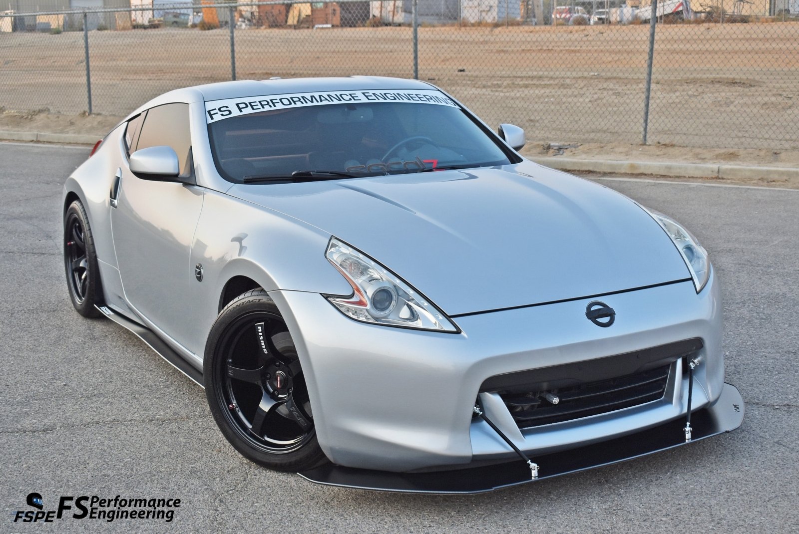 Carbon Fiber Look Front Bumper Lip Spoiler Splitter Kit W/ Strut Rods For Nissan 350Z 370Z