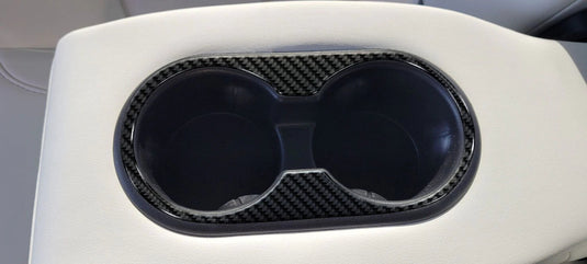 Tesla Model 3 (2017-2022) Carbon Fiber Rear Cupholder Trim - FSPE
