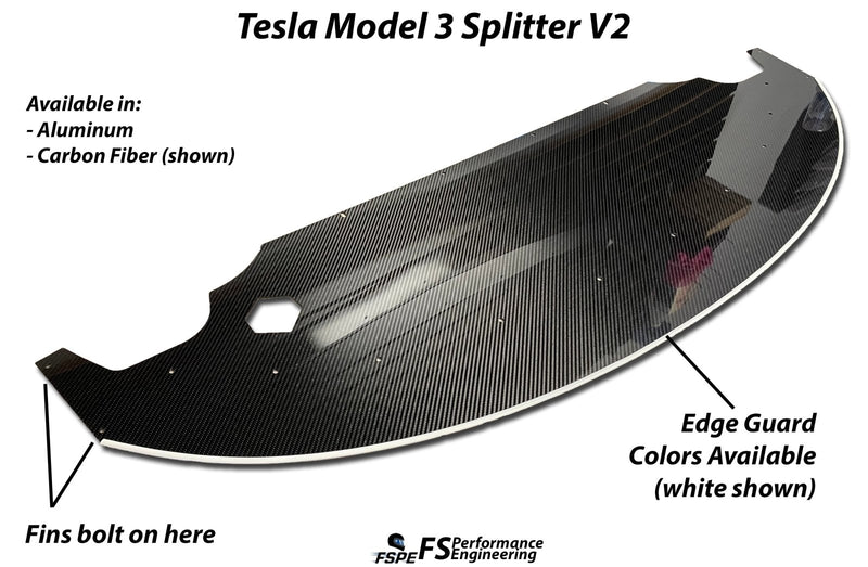 Load image into Gallery viewer, Tesla Model 3 Front Splitter V2 - FSPE

