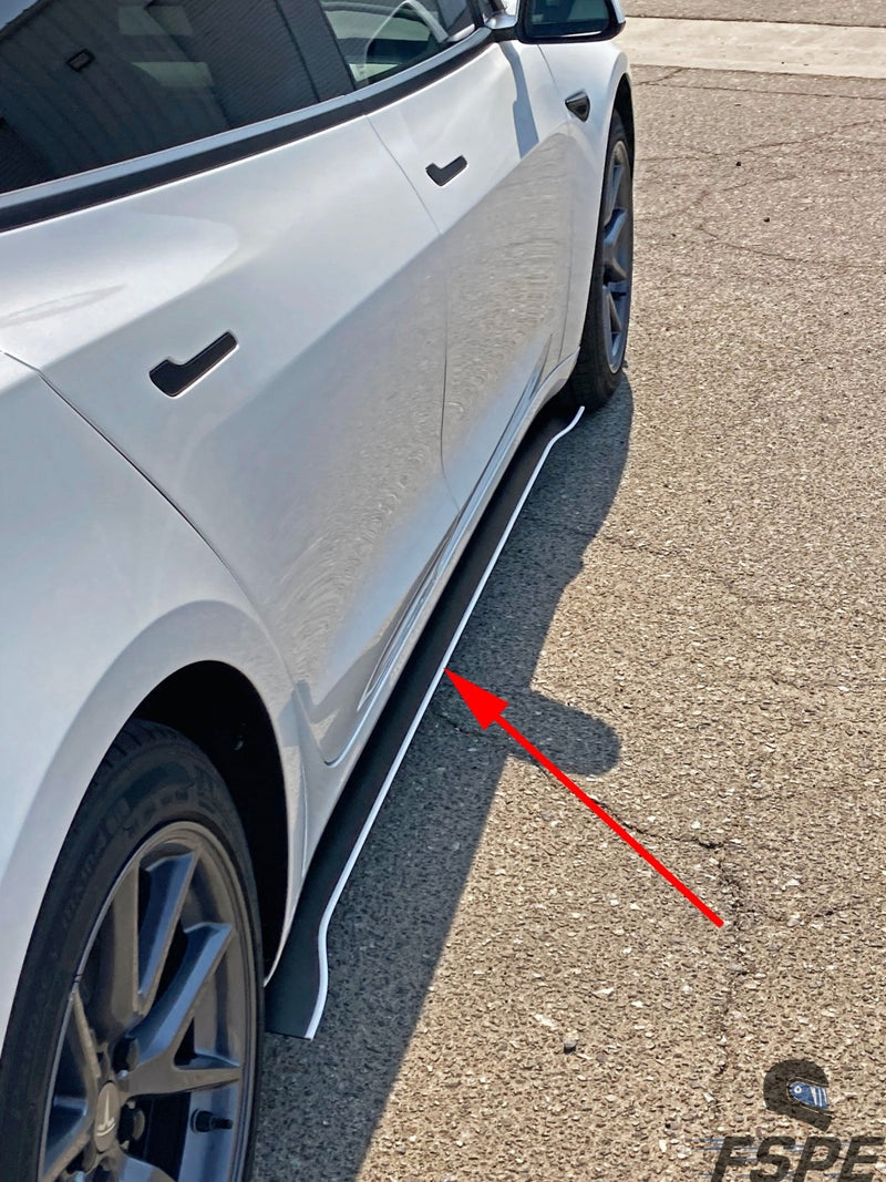 Load image into Gallery viewer, Tesla Model 3 Side Skirt Extensions V1 (Chassis Mounted) - FSPE