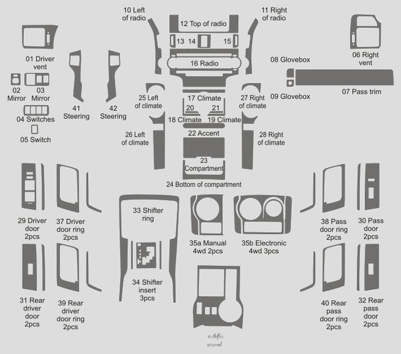 Load image into Gallery viewer, Toyota 4Runner (2010-2012) Carbon Fiber Full Set Trims - FSPE