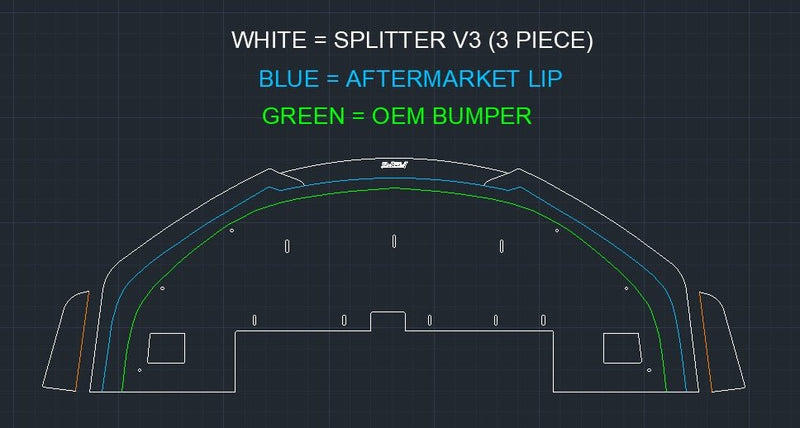 Load image into Gallery viewer, Toyota Corolla 2014-2018 (Gen 11) Chassis Mounted Front Splitter V3 - FSPE
