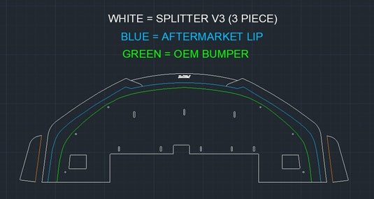 Toyota Corolla 2014-2018 (Gen 11) Chassis Mounted Front Splitter V3 - FSPE