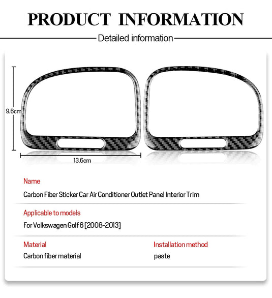Volkswagen Golf MK6 (2008-2013) Carbon Fiber Air Outlet Trim - FSPE
