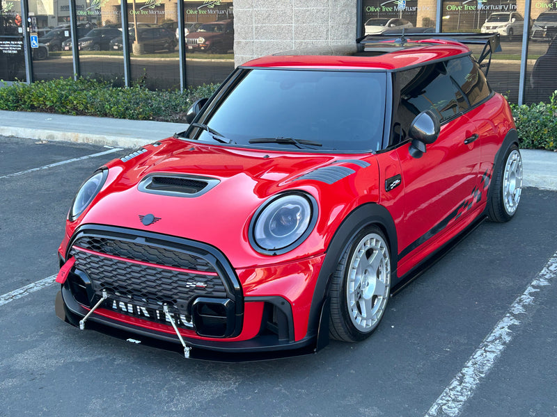 Load image into Gallery viewer, Mini Cooper JCW Frame Mounted Front Splitter (2021-2024) &amp; (2017-2020 w/ LCI2 Bumper Conversion)
