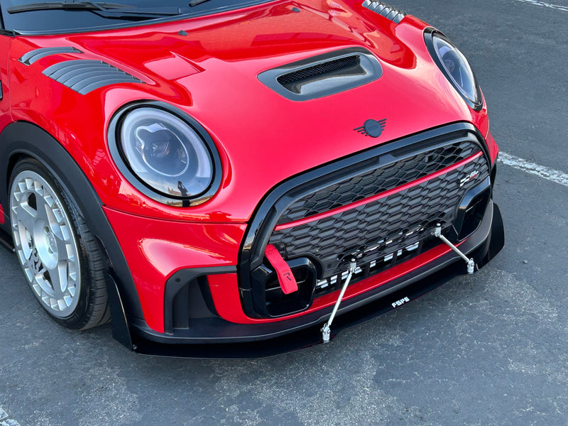 Load image into Gallery viewer, Mini Cooper JCW Frame Mounted Front Splitter (2021-2024) &amp; (2017-2020 w/ LCI2 Bumper Conversion)
