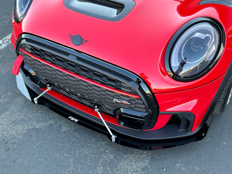 Load image into Gallery viewer, Mini Cooper JCW Frame Mounted Front Splitter (2021-2024) &amp; (2017-2020 w/ LCI2 Bumper Conversion)
