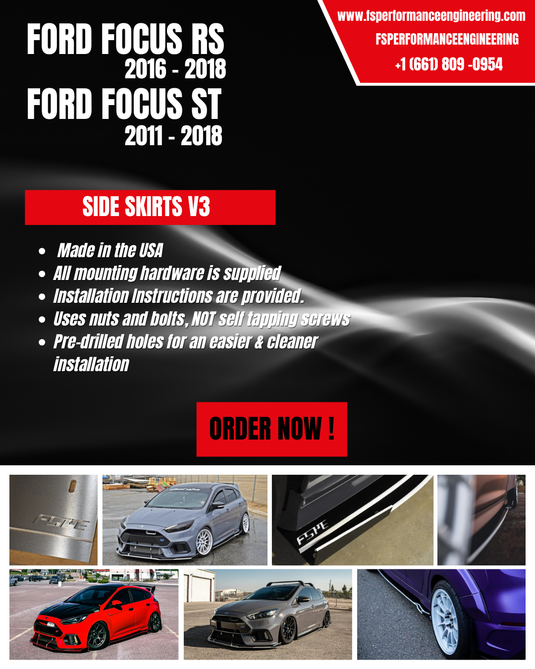 Ford Focus RS (2016-2018) & ST (2011-2018) Side Skirts V3