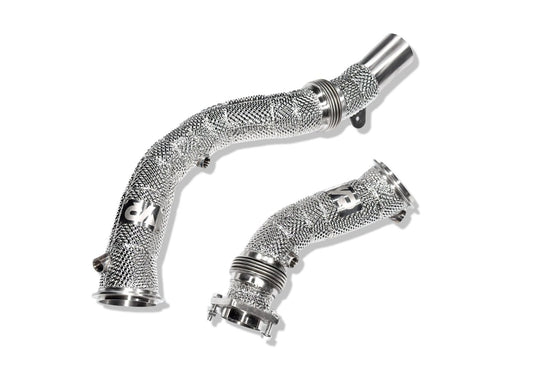 BMW S55 Catless Downpipes with Heatshield for F8X M3 M4 & M2C - FSPE