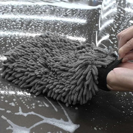 Car Wash Kit - 3 - Gallon Bucket with Particle Interceptor Trap, Shampoo, Chenille Mitt & Microfiber Soft Towel, 5pcs - FSPE