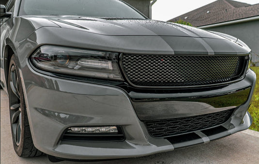 thumbnail image 2 of Xpert-Tuning Unpainted Black Mesh Hood Grille For 2006-2010 Dodge Charger – ABS Plastic 2 of 5