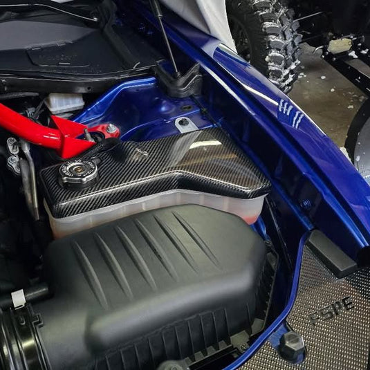 Dodge Chrysler 300 / Charger / Challenger (2015 - 2023) - Carbon Fiber / Forged Carbon Coolant Tank Cover - FSPE
