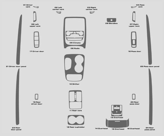 Dodge Durango (2018 - 2020) Carbon Fiber Full Set Trim - FSPE