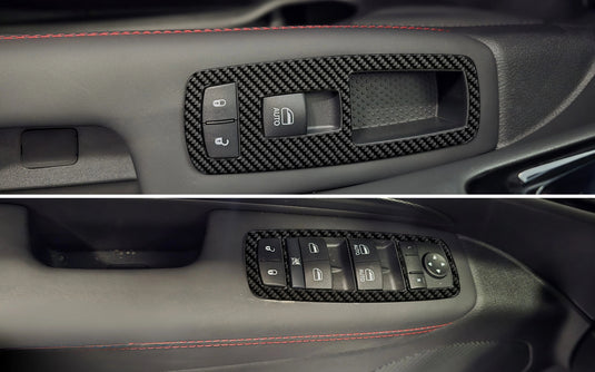 Dodge Durango (2021 - 2025) Carbon Fiber Doors Window Control Trim - FSPE