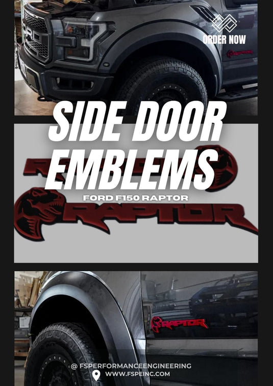 Ford Raptor Door Emblems (F150, Ranger, Bronco) - sold as a pair - FSPE