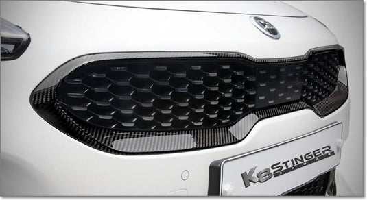 Kia Stinger (2018-2023, all models) - K8SS Genuine Carbon Fiber Upper Grille Trim - FSPE