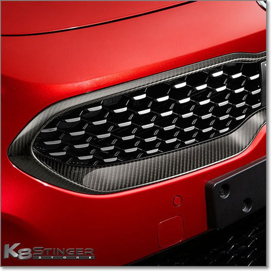 Kia Stinger (2018-2023, all models) - K8SS Genuine Carbon Fiber Upper Grille Trim - FSPE