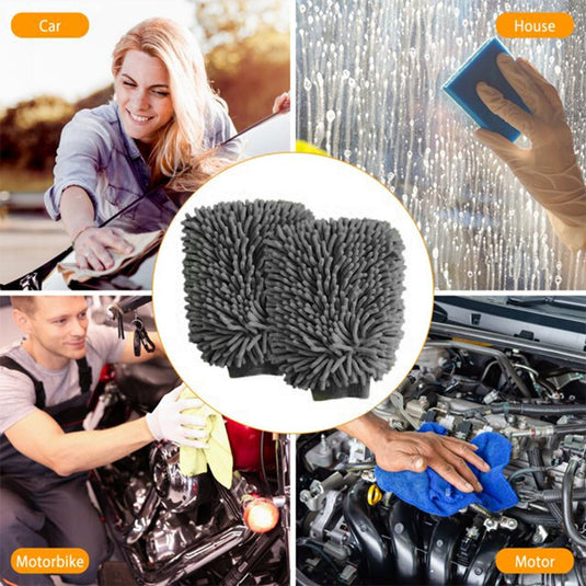 Microfiber Chenille Car Cleaning Mitt - 2pk - FSPE