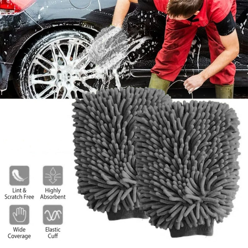 Load image into Gallery viewer, Microfiber Chenille Car Cleaning Mitt - 2pk - FSPE
