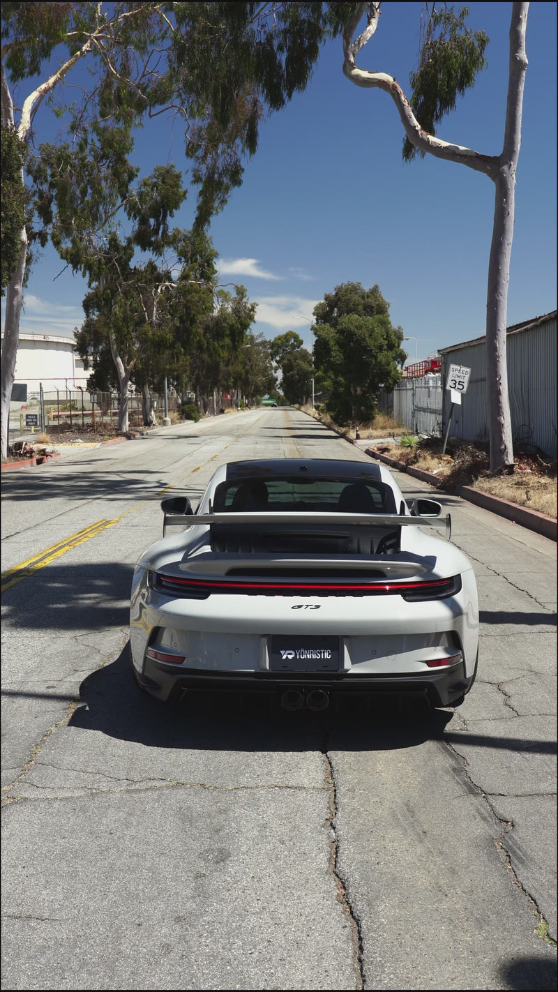 Load and play video in Gallery viewer, Porsche 992 GT3 / GT3 RS Titanium Exhaust System VANTA Edition
