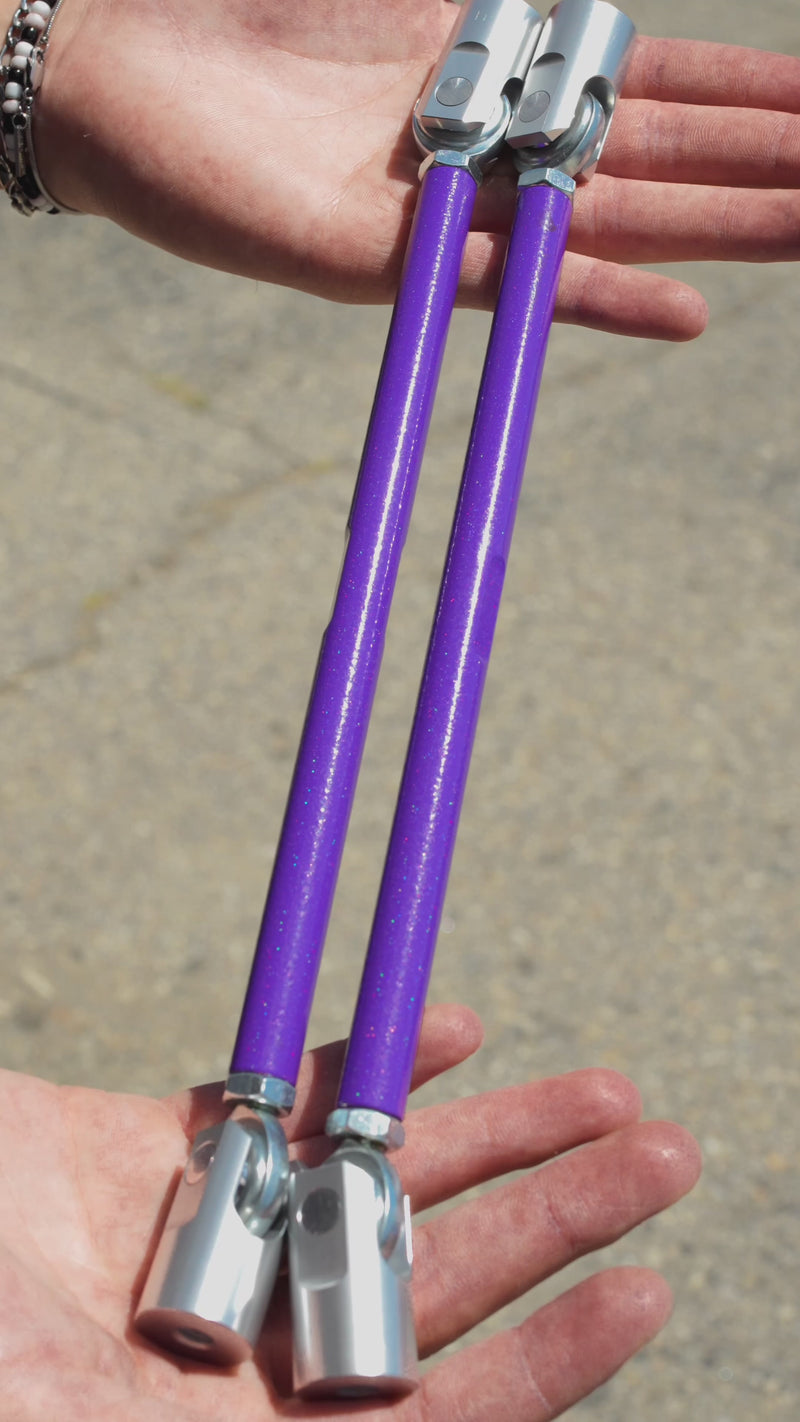 Load and play video in Gallery viewer, Adjustable Splitter Support Rods (PAIR) - Metallic Rainbow Purple
