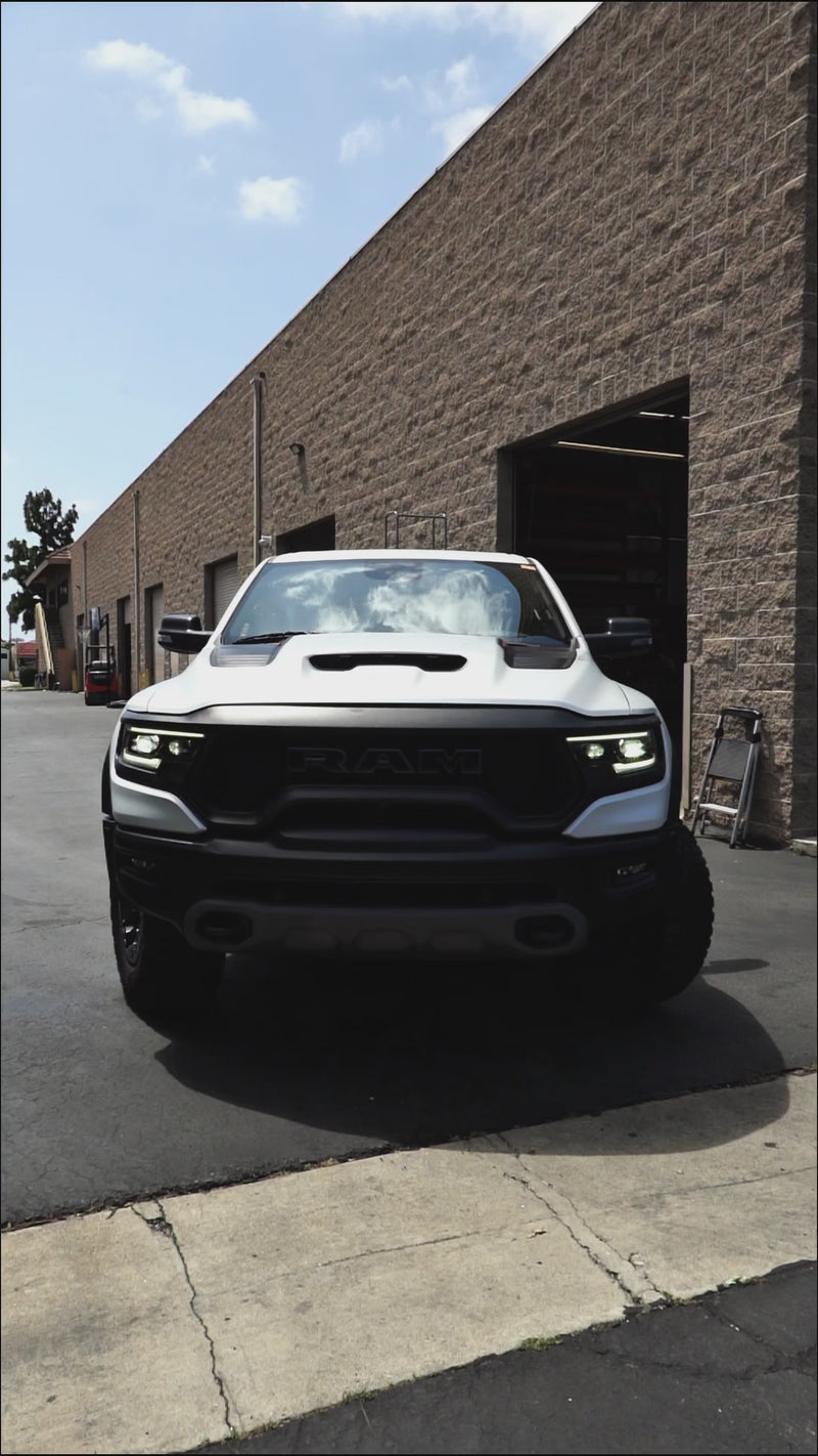 Load and play video in Gallery viewer, RAM TRX "6.2L Supercharged" Hood Emblems (2021-2024) | Sold as a Pair
