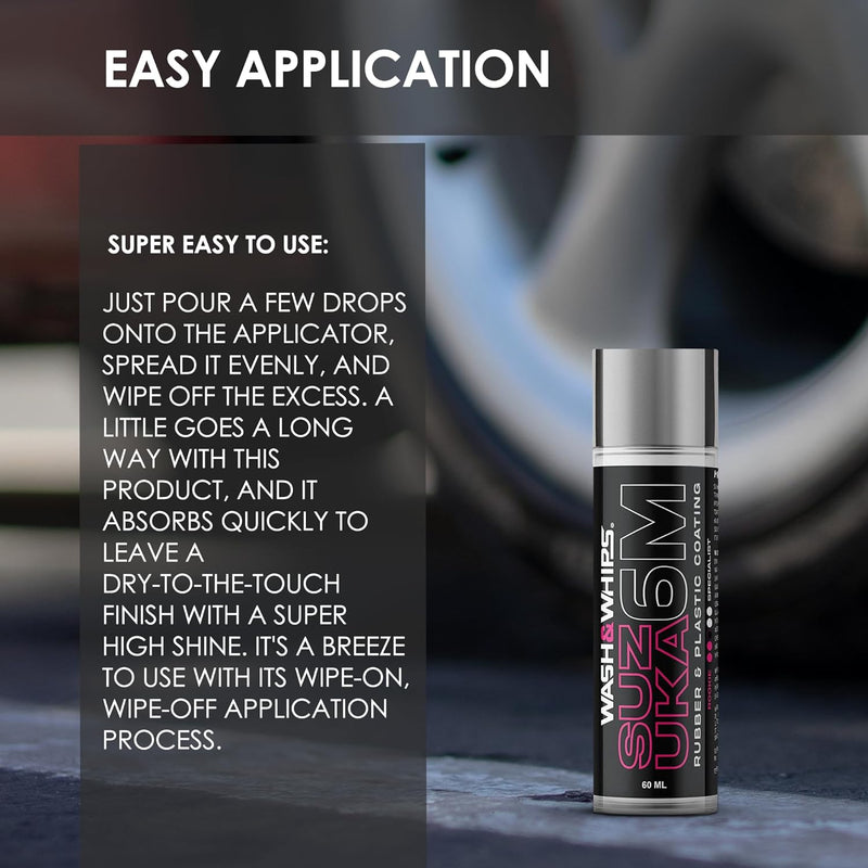 Load image into Gallery viewer, Suzuka 6M Rubber &amp; Plastic Coating for Cars, Restores and Brings Back Black - Concentrated Formula Non - Greasy, 60ml - FSPE
