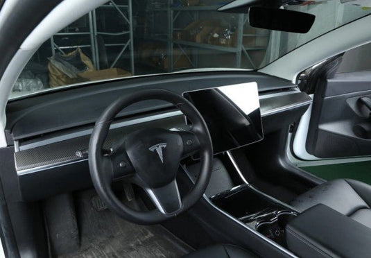 Tesla Model 3/Y (2017 - 2023) MATTE Carbon Fiber Dashboard Trim Kit - FSPE
