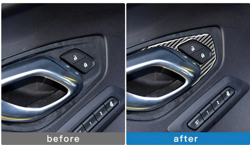 Load image into Gallery viewer, Chevrolet Camaro (2016-2021) Carbon Fiber Door Lock Surround Trim - FSPE
