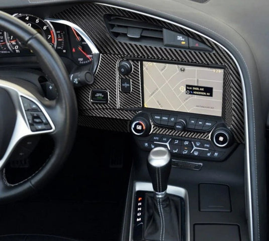 Chevrolet Corvette (2014-2019) Carbon Fiber Multimedia Console Trim Kit - FSPE