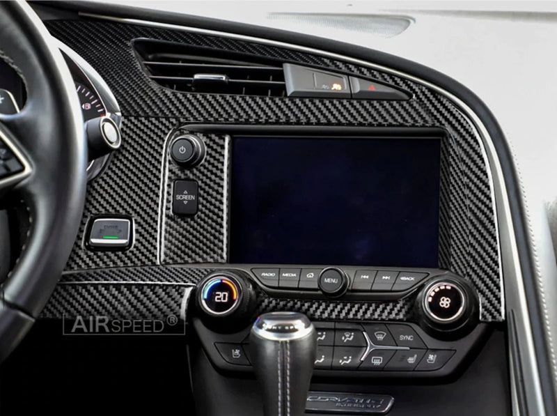 Load image into Gallery viewer, Chevrolet Corvette (2014-2019) Carbon Fiber Multimedia Console Trim Kit - FSPE
