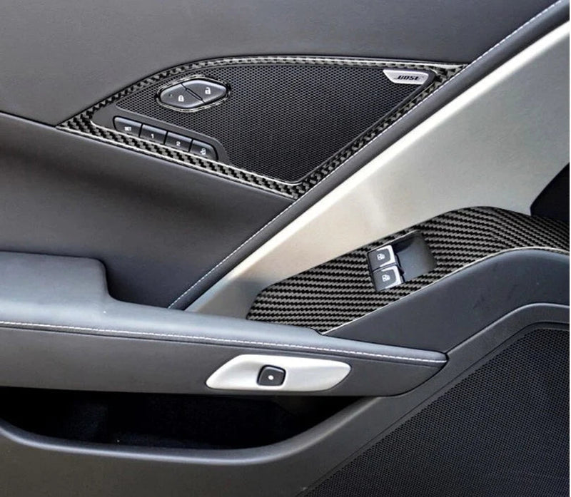 Load image into Gallery viewer, Chevrolet Corvette (2014-2019) Carbon Fiber Window Control Trims - FSPE
