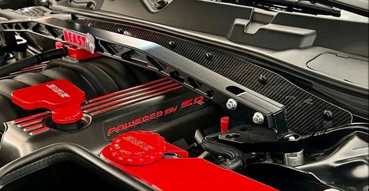 Chrysler / Charger / Challenger 4 Piece Engine Bay Set Raw Aluminum / Carbon Fiber (2015-2022) - FSPE