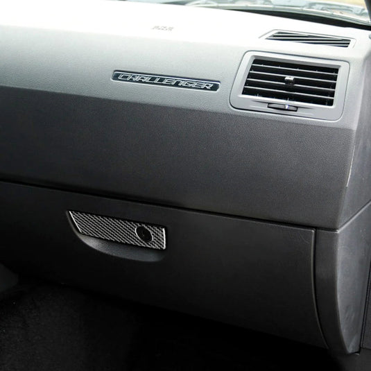 Dodge Challenger (2008-2014) Carbon Fiber Glove Box Handle Overlay Trim - FSPE