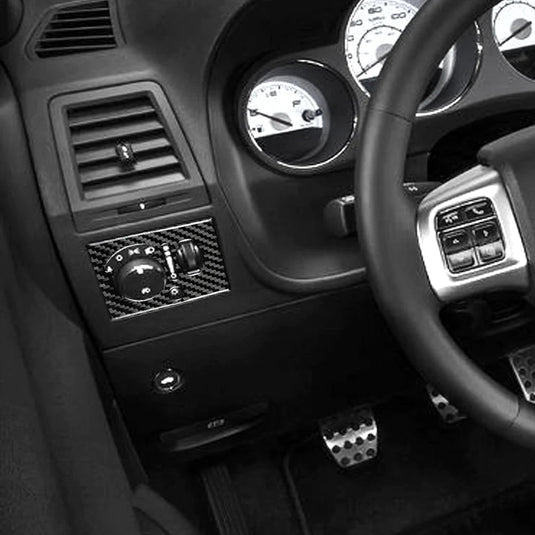 Dodge Challenger (2008-2014) Carbon Fiber Headlight Control Cover Trim - FSPE