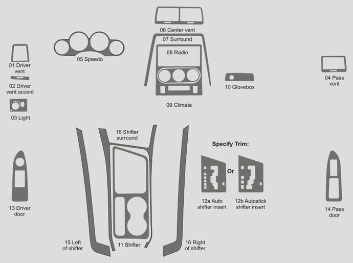 Dodge Challenger (2011-2014) Carbon Fiber Full Set Trim - FSPE