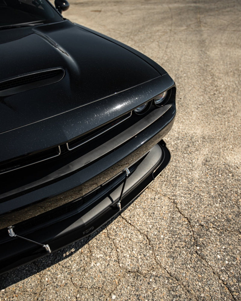 Load image into Gallery viewer, Dodge Challenger (2015-2021) GT, R/T, Scat Pack Front Splitter Aluminum Front Splitter V1 - FSPE
