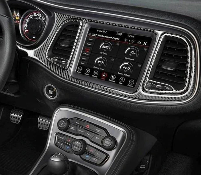Dodge Challenger (2015-2022) Carbon Fiber Full Dash Overlay Trim Kit - FSPE